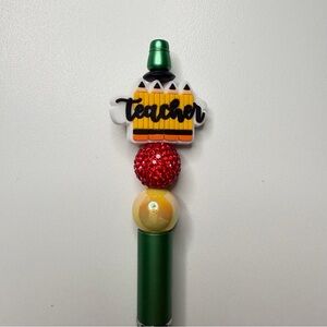 Handmade Teacher Beadable Pen & Mystery Stickers